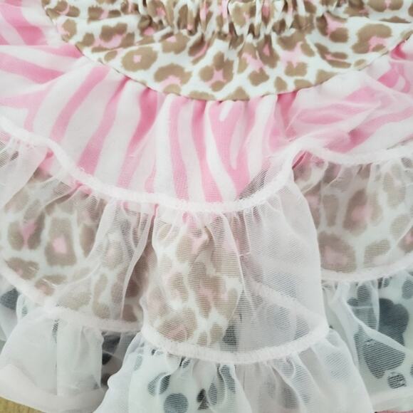 2 FOR $5 SALE Laura Dare Pink Animal Print Ruffle Tutu Skirt Small - Picture 6 of 11